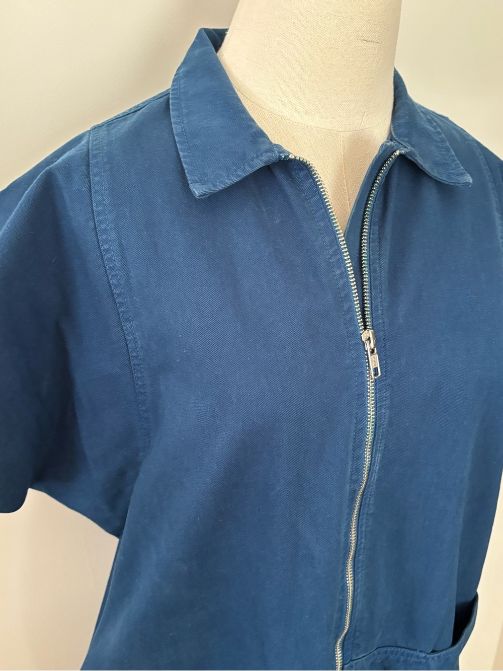 Rachel Comey Cobalt Blue  Zip-Front Short-Sleeve Jumpsuit Size 4 - Picture 4 of 9